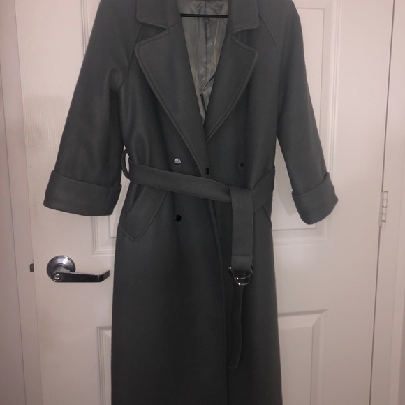 Belted coat grayish-green - Picture 2 of 4